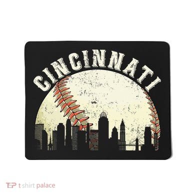 Cincinnati Cityscape Baseball Lover Women Mousepad