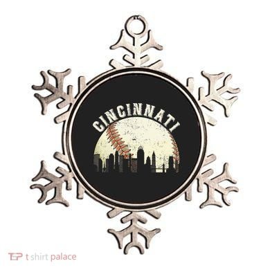 Cincinnati Cityscape Baseball Lover Women Ornament