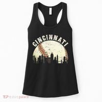Cincinnati Cityscape Baseball Lover Women Women's Tank Top thumb 0
