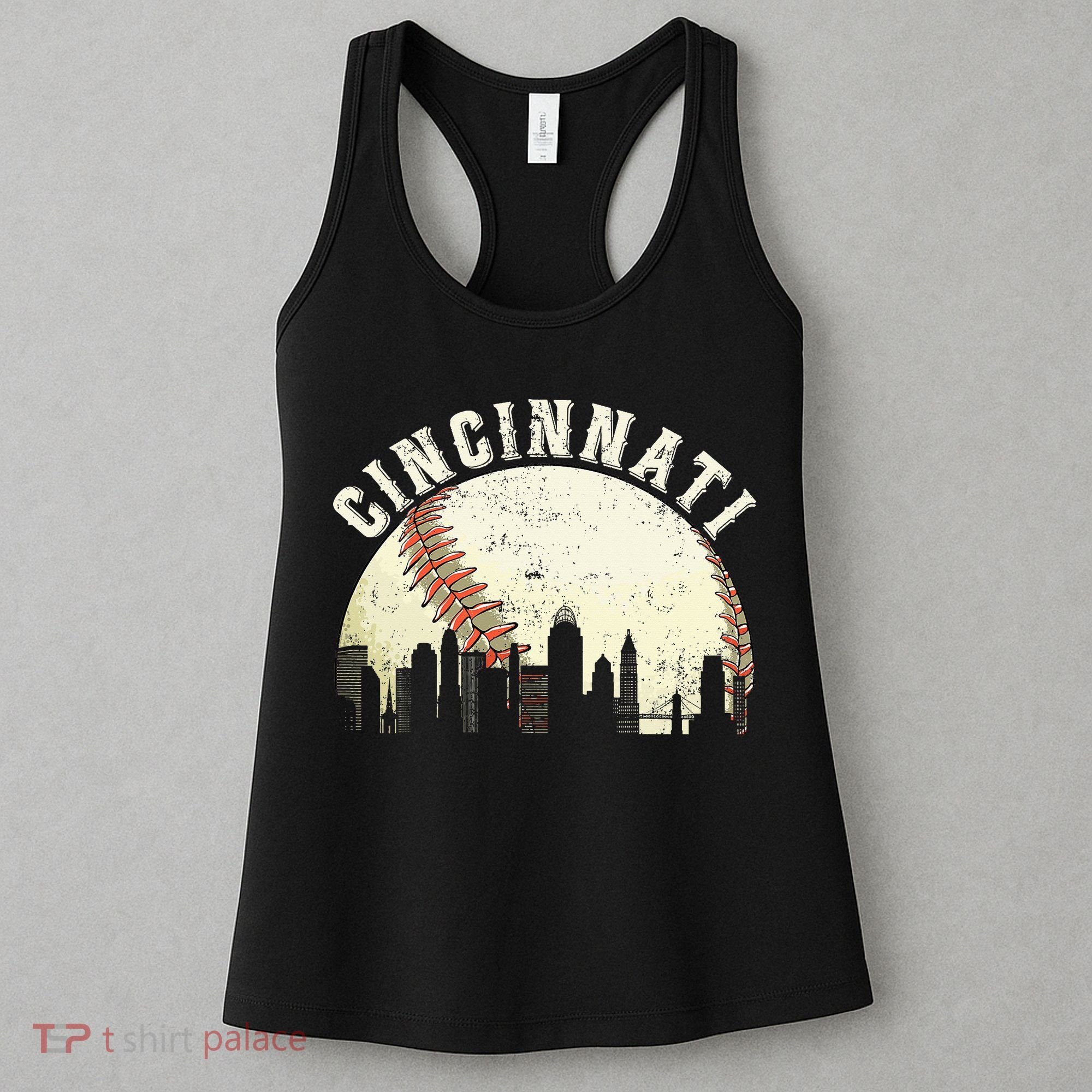 Cincinnati Cityscape Baseball Lover Women Women's Tank Top