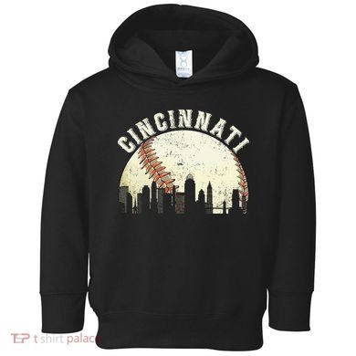 Cincinnati Cityscape Baseball Lover Women Toddler Hoodie