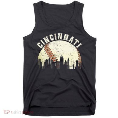 Cincinnati Cityscape Baseball Lover Women Tank Top