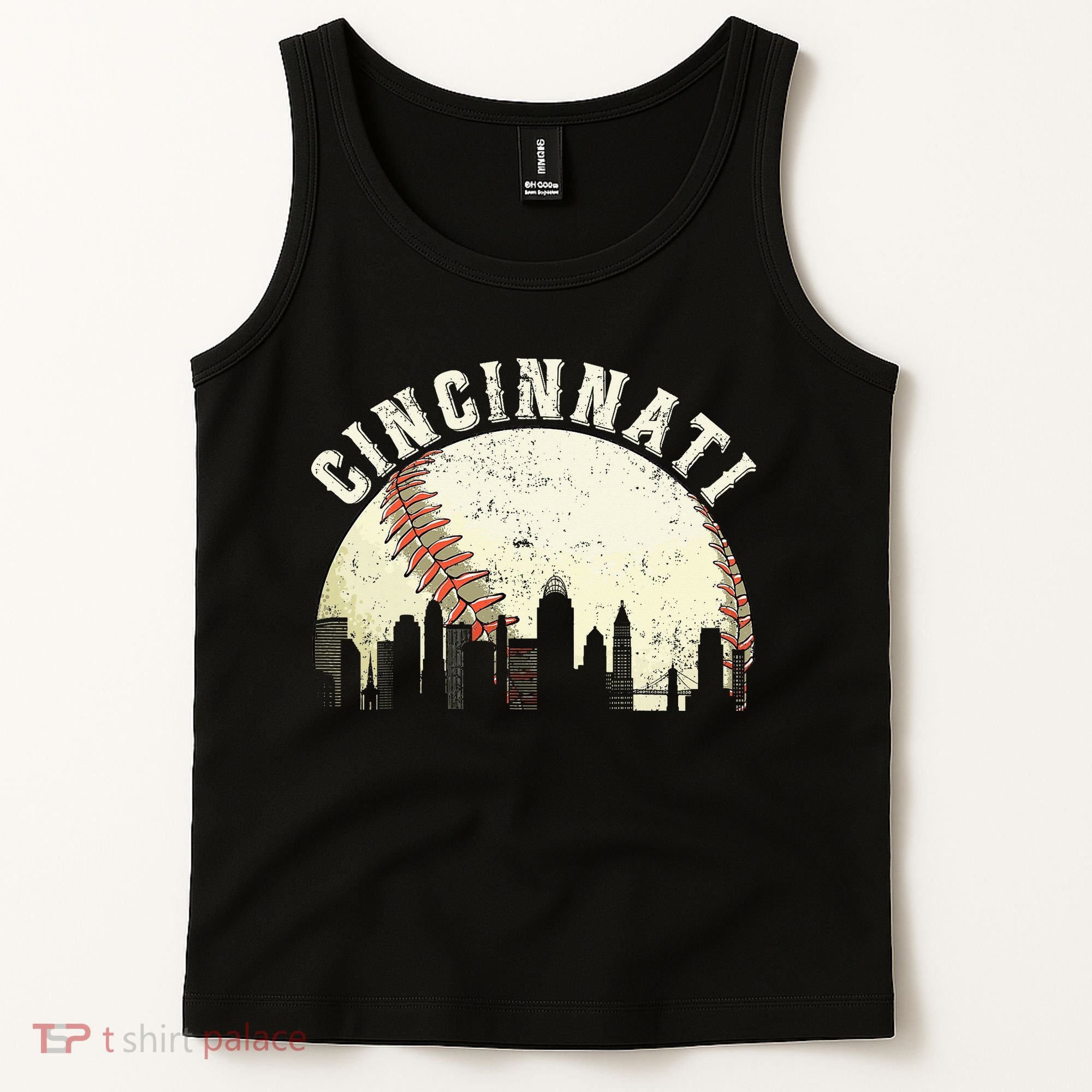 Cincinnati Cityscape Baseball Lover Women Tank Top
