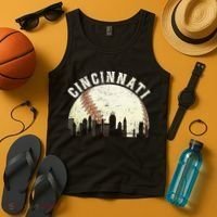 Cincinnati Cityscape Baseball Lover Women Tank Top thumb 4