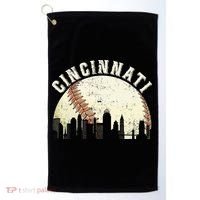 Cincinnati Cityscape Baseball Lover Women Golf Towel thumb 0