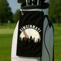 Cincinnati Cityscape Baseball Lover Women Golf Towel thumb 2
