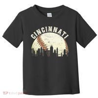 Cincinnati Cityscape Baseball Lover Women Toddler T-Shirt thumb 0