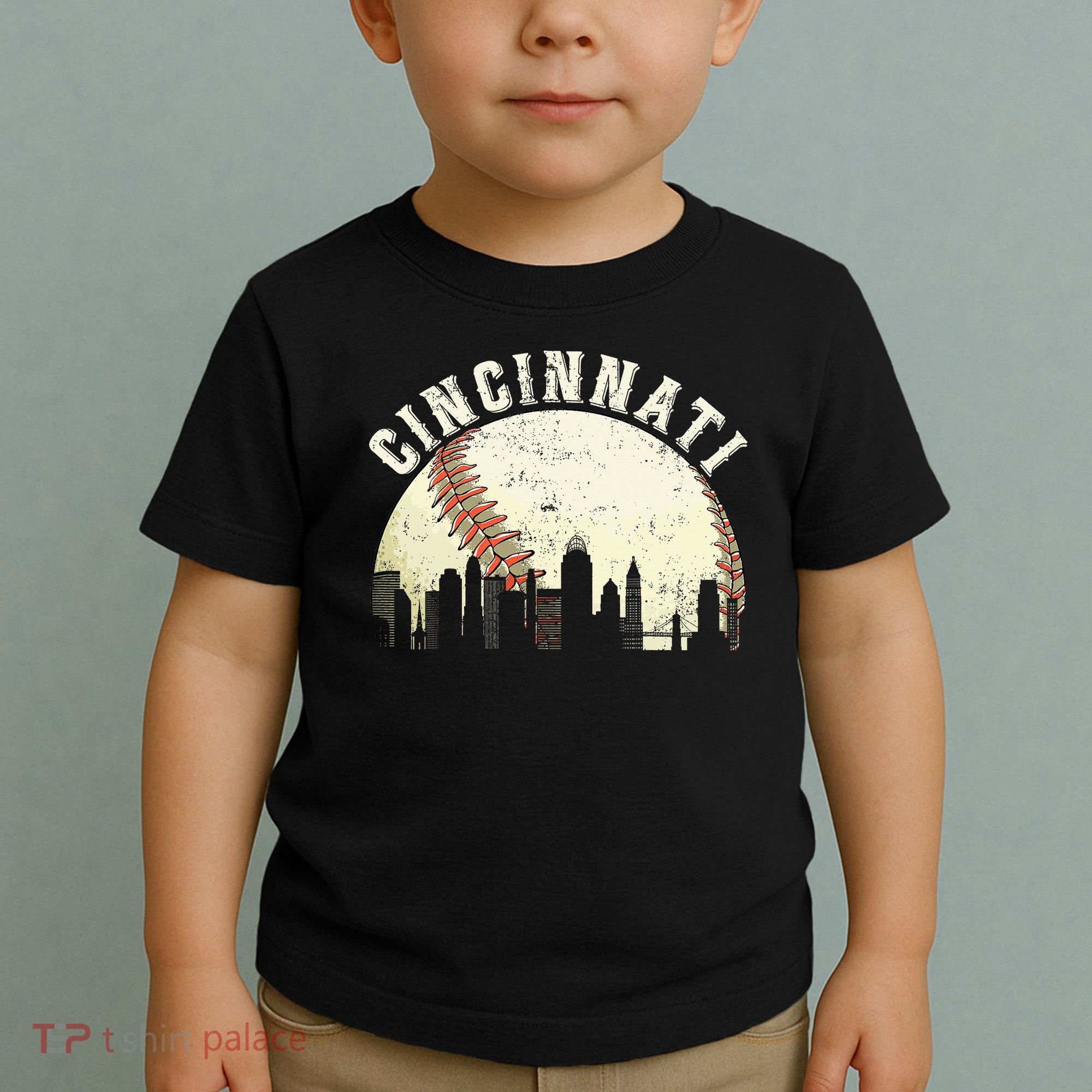 Cincinnati Cityscape Baseball Lover Women Toddler T-Shirt