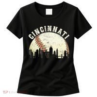 Cincinnati Cityscape Baseball Lover Women Women's T-Shirt thumb 0