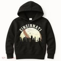 Cincinnati Cityscape Baseball Lover Women Kids Hoodie thumb 0