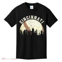 Cincinnati Cityscape Baseball Lover Women Kids T-Shirt thumb 0