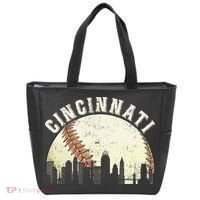 Cincinnati Cityscape Baseball Lover Women Tote Bag thumb 0