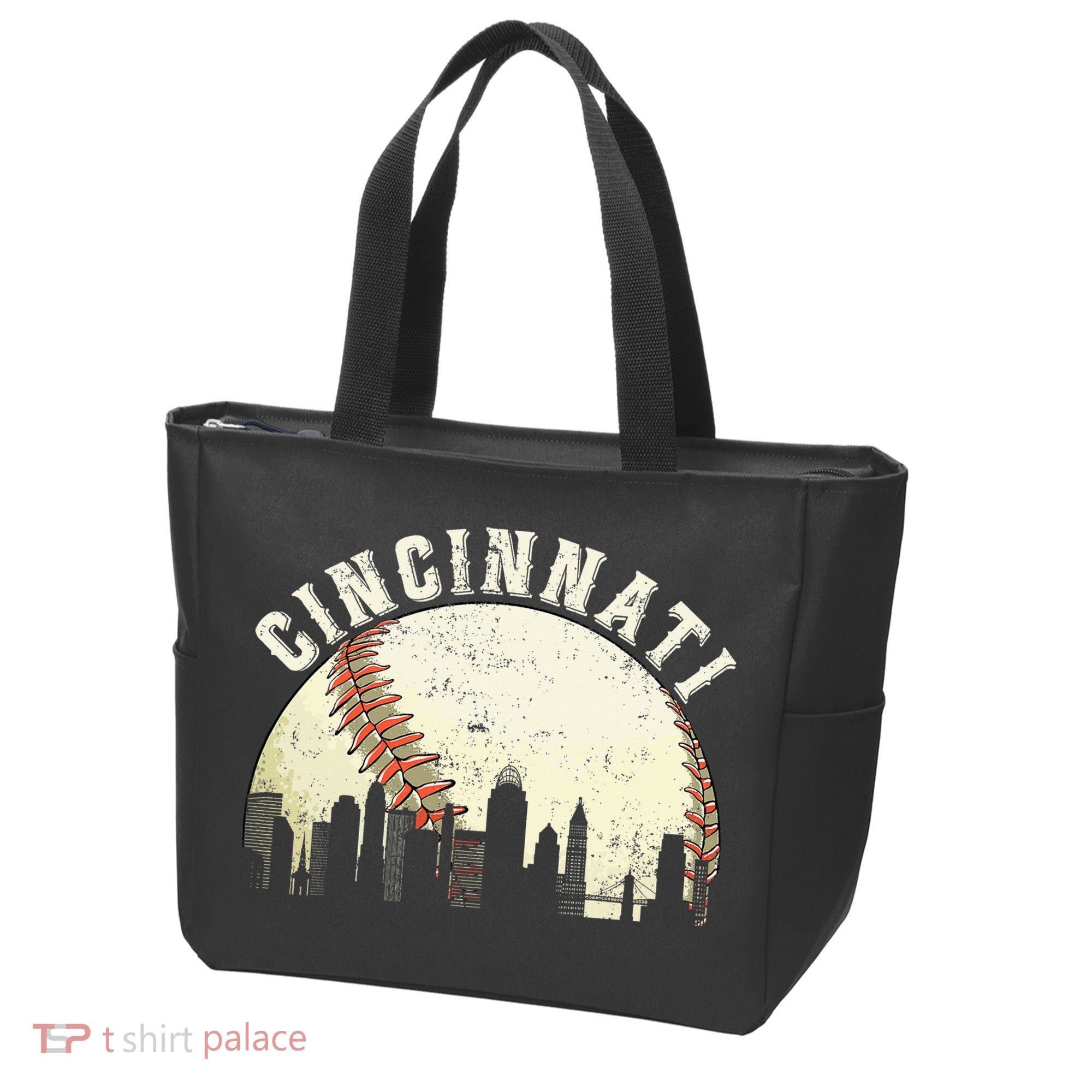 Cincinnati Cityscape Baseball Lover Women Tote Bag
