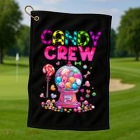 Candy Crew Candy Land Sweetie Candy Squad Halloween Costume Golf Towel thumb 1