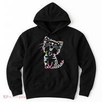 Cute Cat Christmas Lights Funny Xmas Hoodie thumb 0