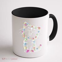Cute Cat Christmas Lights Funny Xmas Coffee Mug thumb 1