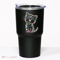 Cute Cat Christmas Lights Funny Xmas Tumbler thumb 0