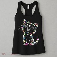 Cute Cat Christmas Lights Funny Xmas Women's Tank Top thumb 3