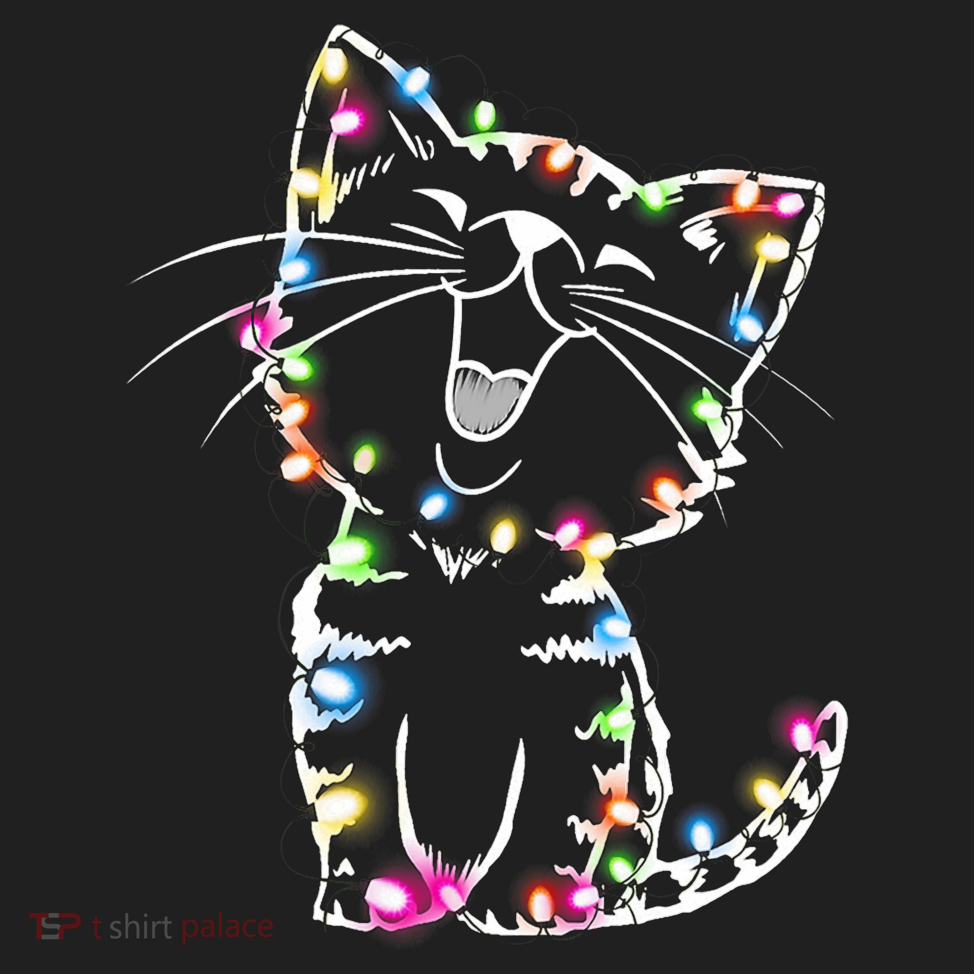 Cute Cat Christmas Lights Funny Xmas Hat