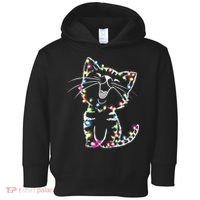 Cute Cat Christmas Lights Funny Xmas Toddler Hoodie thumb 0