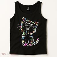 Cute Cat Christmas Lights Funny Xmas Tank Top thumb 2