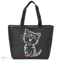 Cute Cat Christmas Lights Funny Xmas Tote Bag thumb 0