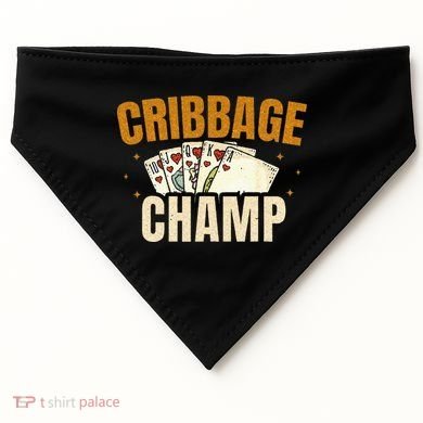 Cribbage Champ Card Game Players USA-Made Doggie Bandana