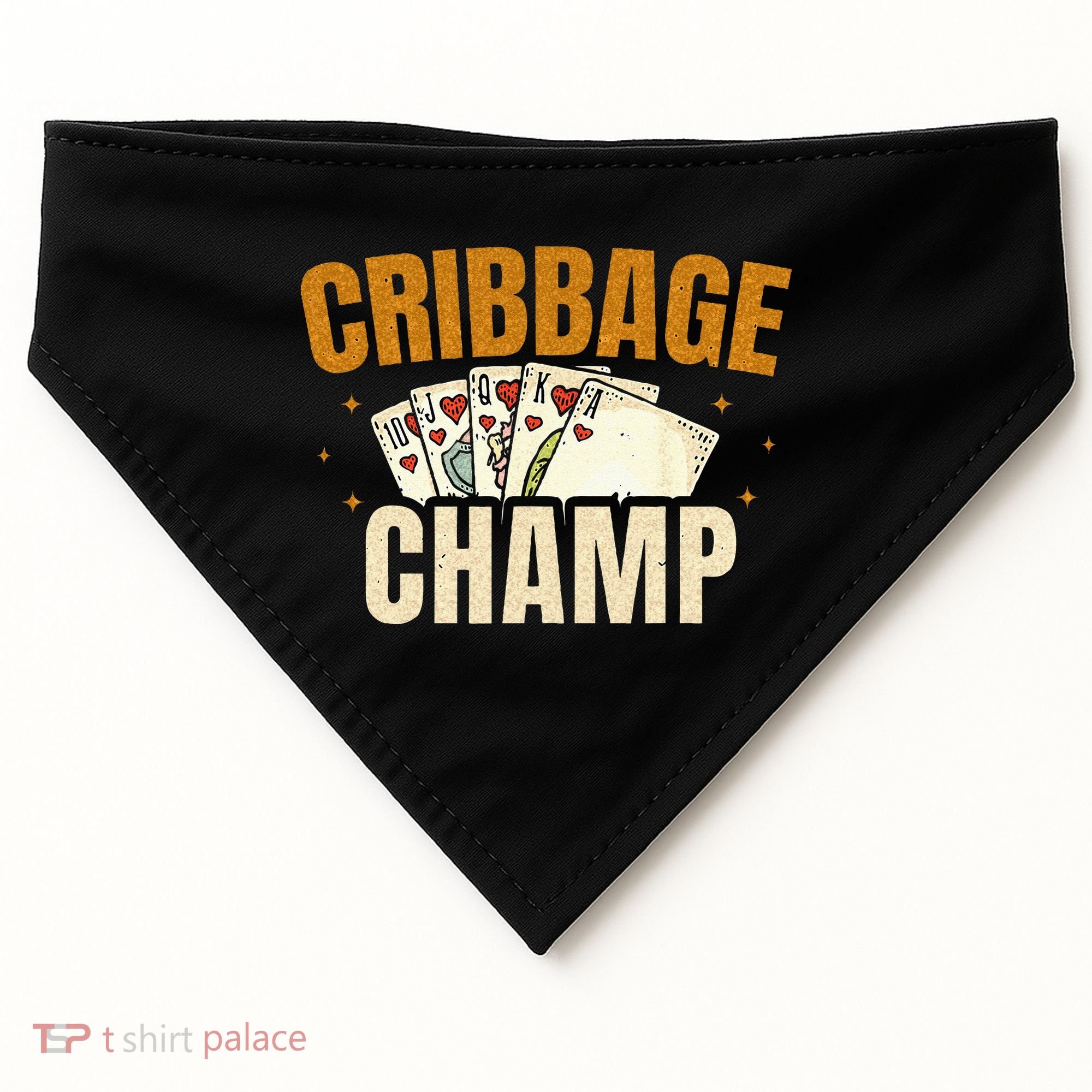 Cribbage Champ Card Game Players USA-Made Doggie Bandana