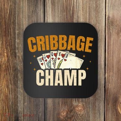 Cribbage Champ Card Game Players Coaster