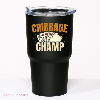 Cribbage Champ Card Game Players Tumbler