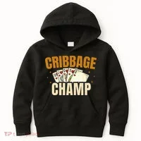 Cribbage Champ Card Game Players Kids Hoodie thumb 0