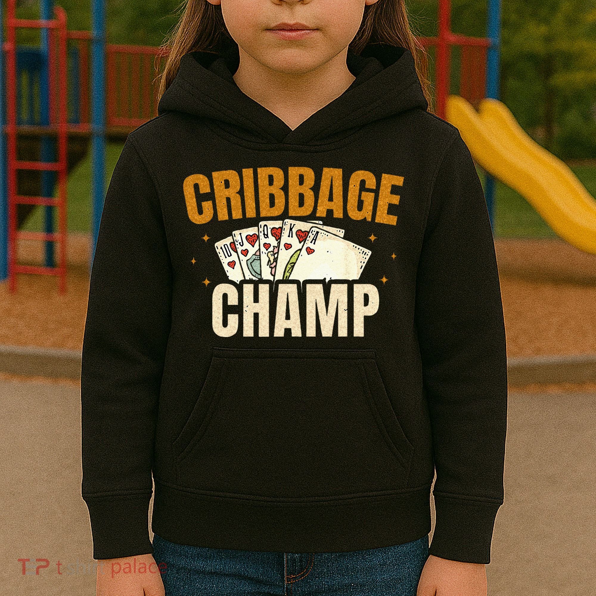 Cribbage Champ Card Game Players Kids Hoodie