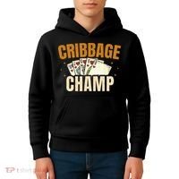 Cribbage Champ Card Game Players Kids Hoodie thumb 4