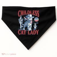 Cowboy Cat Childless Cat Lady For Kamala Election Voting USA-Made Doggie Bandana thumb 0