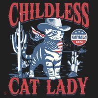Cowboy Cat Childless Cat Lady For Kamala Election Voting Beanie thumb 2