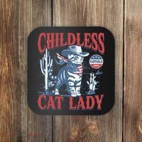 Cowboy Cat Childless Cat Lady For Kamala Election Voting Coaster thumb 0