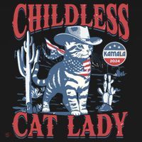 Cowboy Cat Childless Cat Lady For Kamala Election Voting Coaster thumb 2