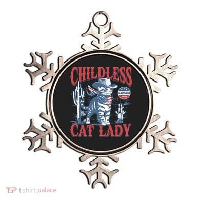 Cowboy Cat Childless Cat Lady For Kamala Election Voting Ornament
