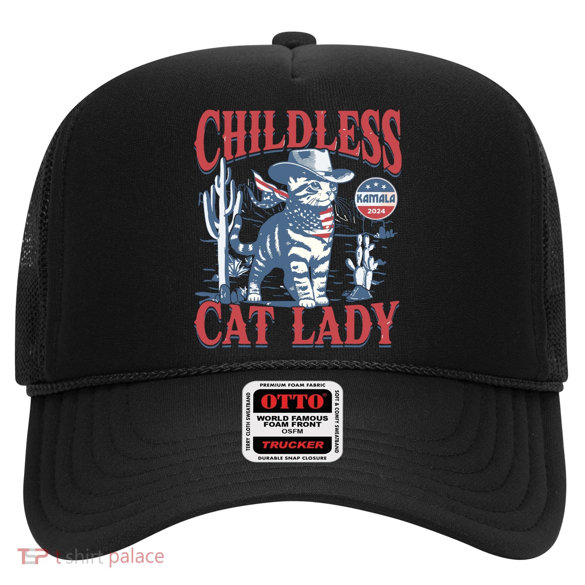 Cowboy Cat Childless Cat Lady For Kamala Election Voting Hat