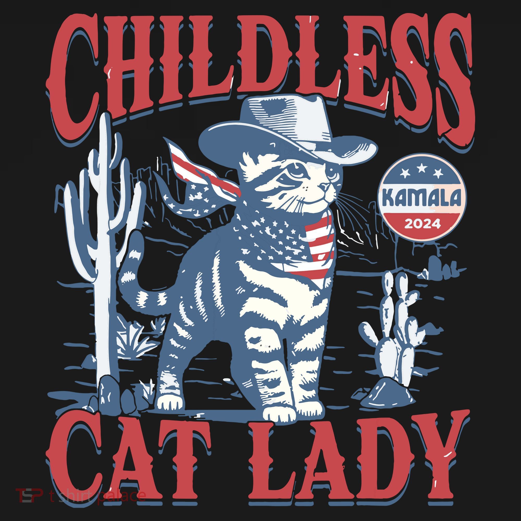 Cowboy Cat Childless Cat Lady For Kamala Election Voting Toddler Hoodie