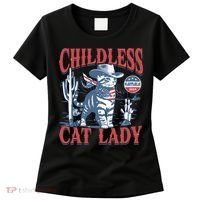 Cowboy Cat Childless Cat Lady For Kamala Election Voting Women's T-Shirt thumb 0