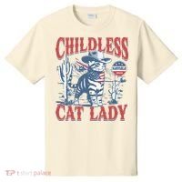Cowboy Cat Childless Cat Lady For Kamala Election Voting T-Shirt thumb 0