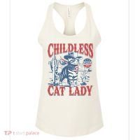 Cowboy Cat Childless Cat Lady For Kamala Election Voting Women's Tank Top thumb 0