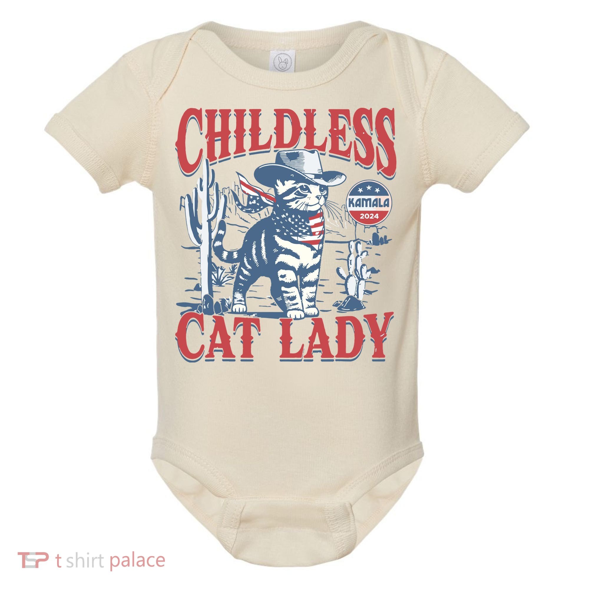 Cowboy Cat Childless Cat Lady For Kamala Election Voting Baby Bodysuit