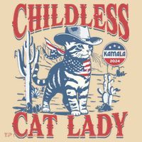 Cowboy Cat Childless Cat Lady For Kamala Election Voting Baby Bodysuit thumb 2