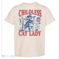 Cowboy Cat Childless Cat Lady For Kamala Election Voting Toddler T-Shirt thumb 0