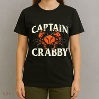 Captain Crabby Crustacean Crabber Crabbing Seafood Lover T-Shirt thumb 4