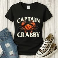Captain Crabby Crustacean Crabber Crabbing Seafood Lover Women's T-Shirt thumb 3