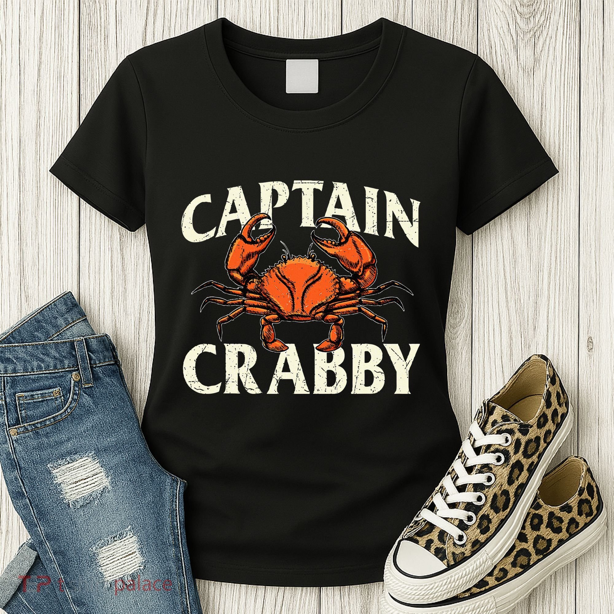 Captain Crabby Crustacean Crabber Crabbing Seafood Lover Women's T-Shirt