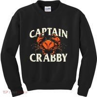 Captain Crabby Crustacean Crabber Crabbing Seafood Lover Kids Sweatshirt thumb 0
